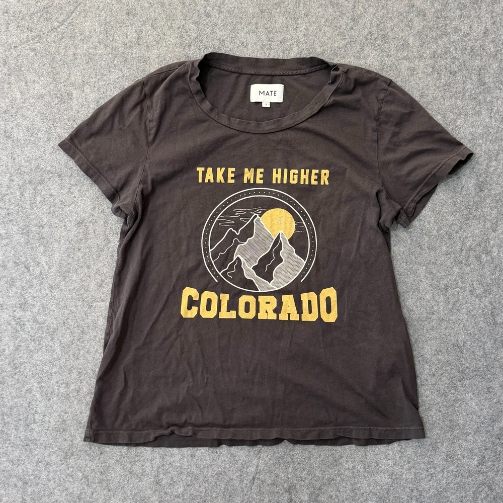 MATE The Label Brown Take Me Higher Colorado Graphic T-Shirt Women's Size Small